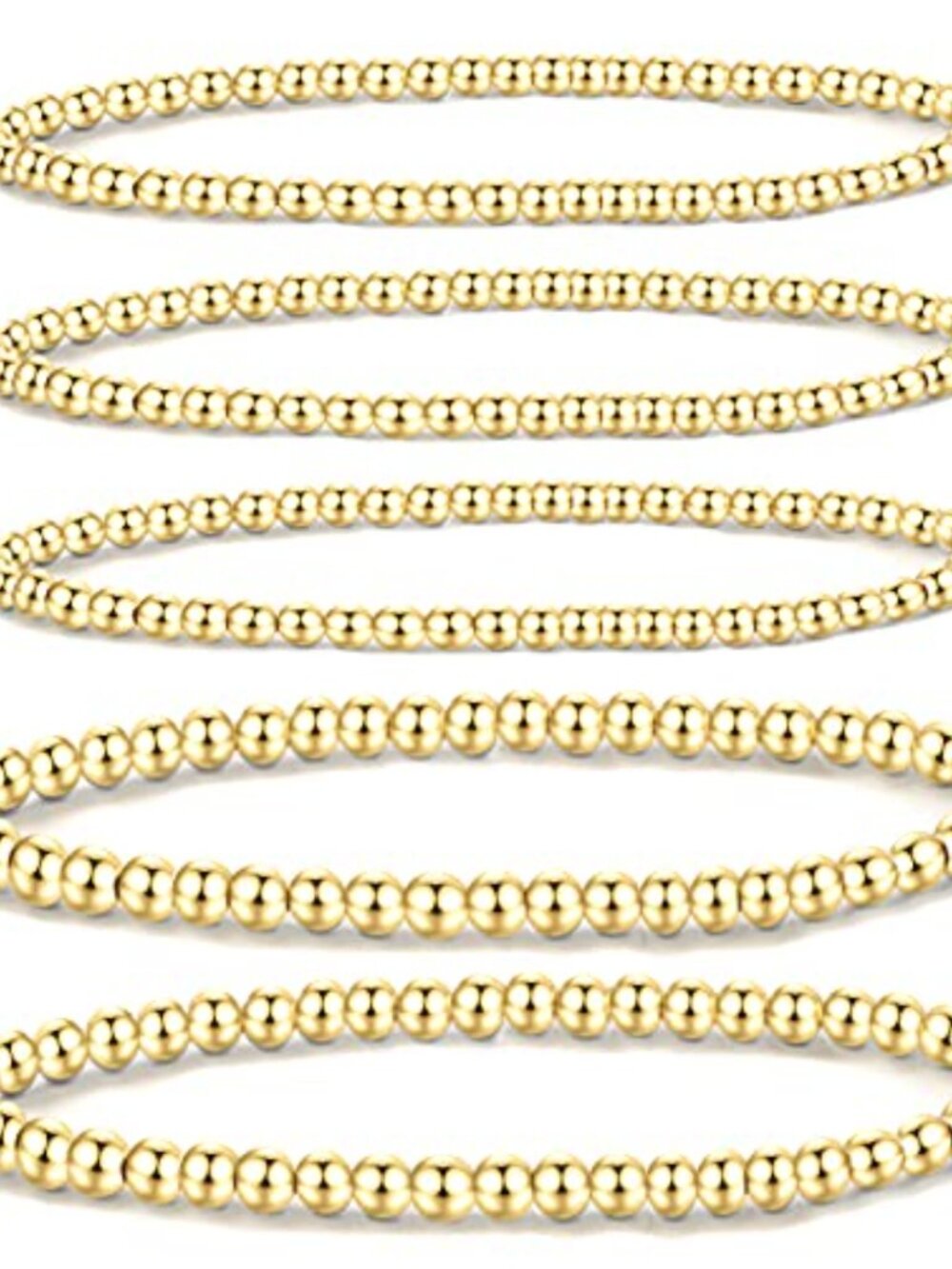 5PCS 14K Gold Plated Bracelets Set Adjustable Hypoallergenic Stackable Gift